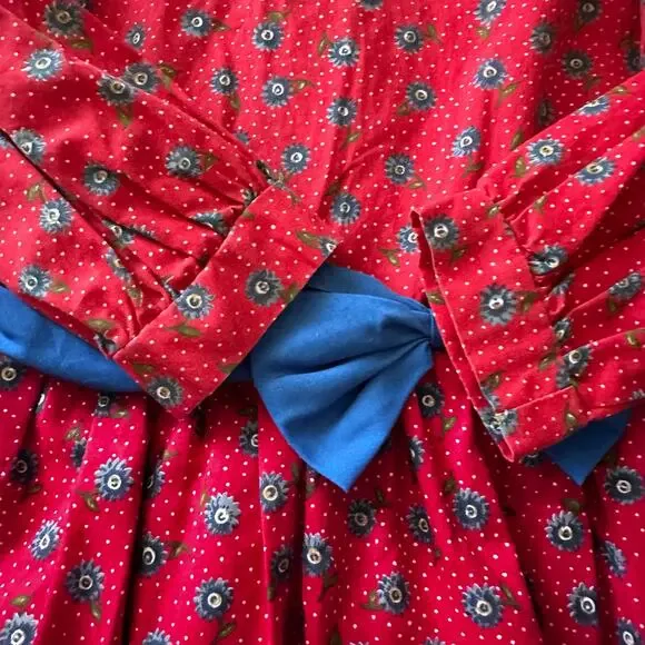 Vintage Young Hearts Red Christmas Dress - Size 6X - Picture 3 of 7